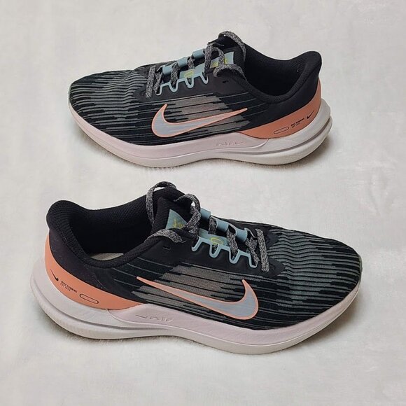 Nike Womens Air Winflo 9 Black Pink Running Shoes Sneakers Size 7 DD8686-004 - Picture 8 of 12